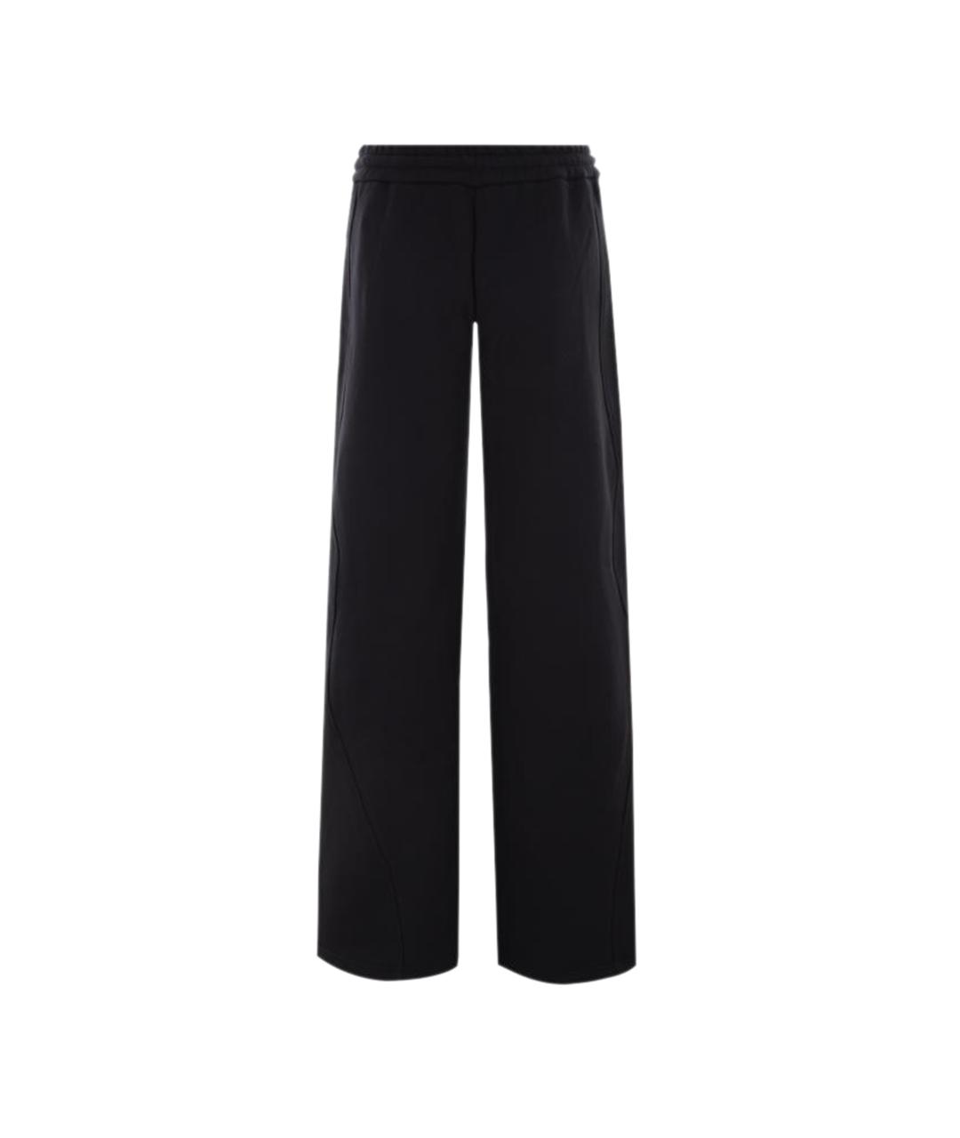 OFF-WHITE Черные хлопковые прямые брюки, фото 2