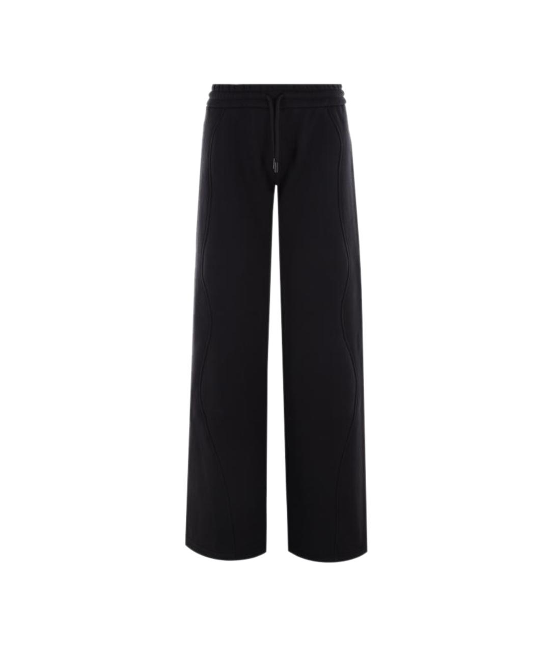 OFF-WHITE Черные хлопковые прямые брюки, фото 1