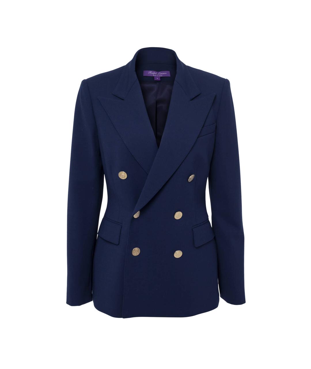 RALPH LAUREN Темно-синий шерстяной жакет/пиджак, фото 1