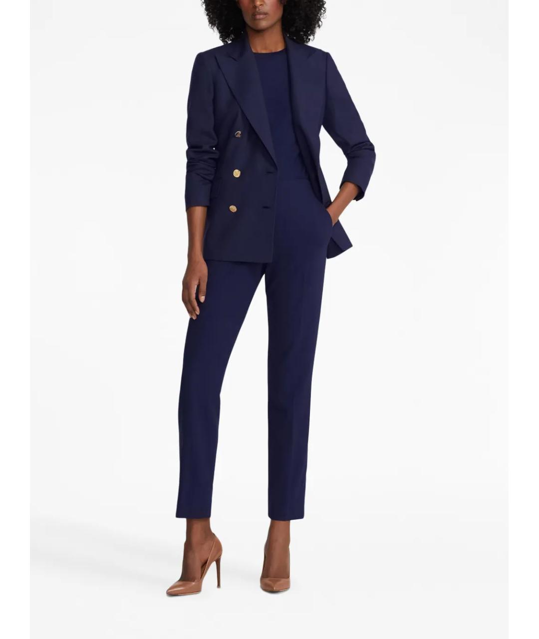 RALPH LAUREN Темно-синий шерстяной жакет/пиджак, фото 4