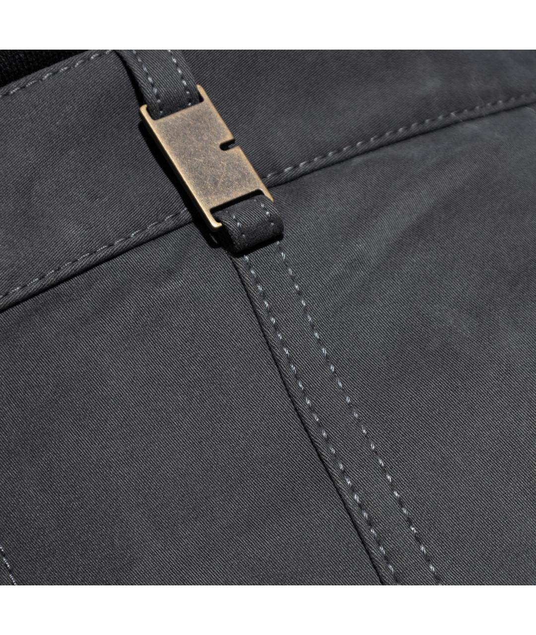 BURBERRY Серые хлопко-эластановые прямые брюки, фото 2