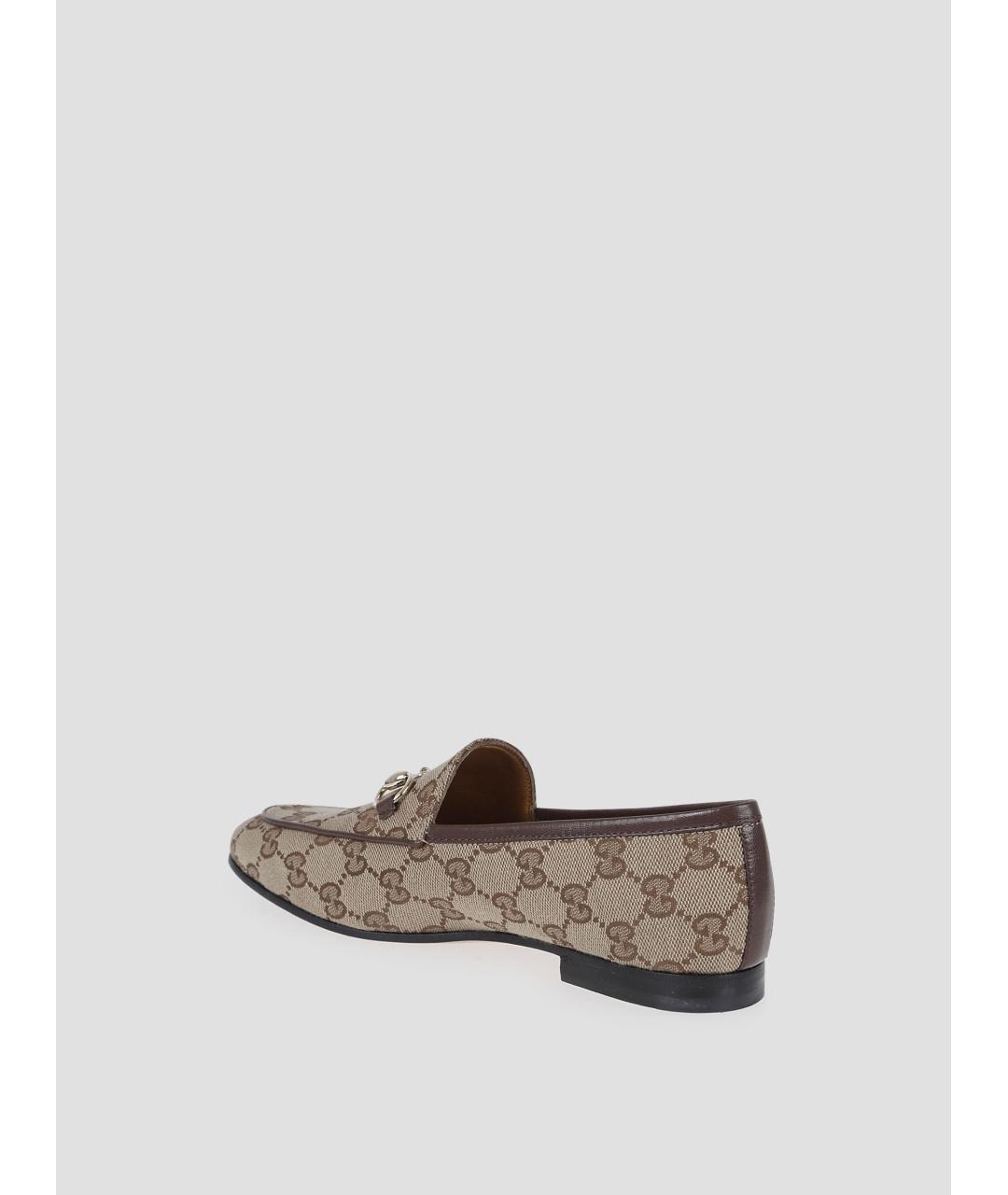 GUCCI Бежевые текстильные лоферы, фото 2