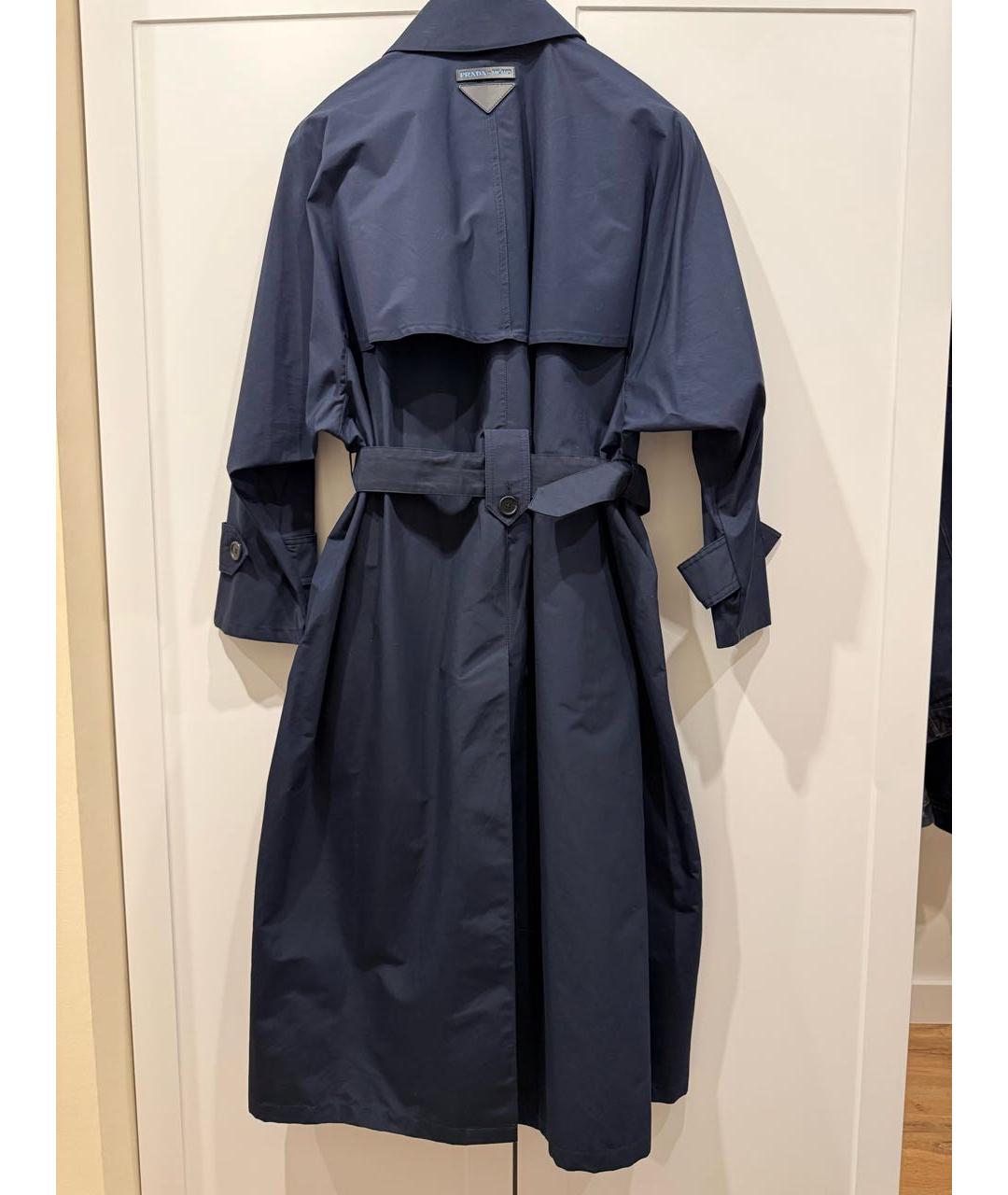 PRADA Темно-синий тренч/плащ, фото 2