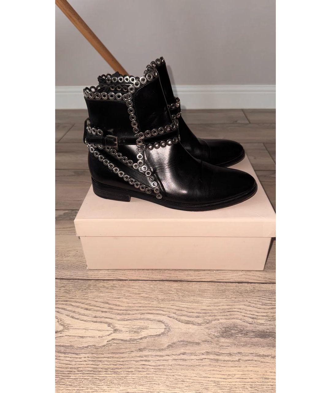 ALAIA Черные кожаные полусапоги, фото 5