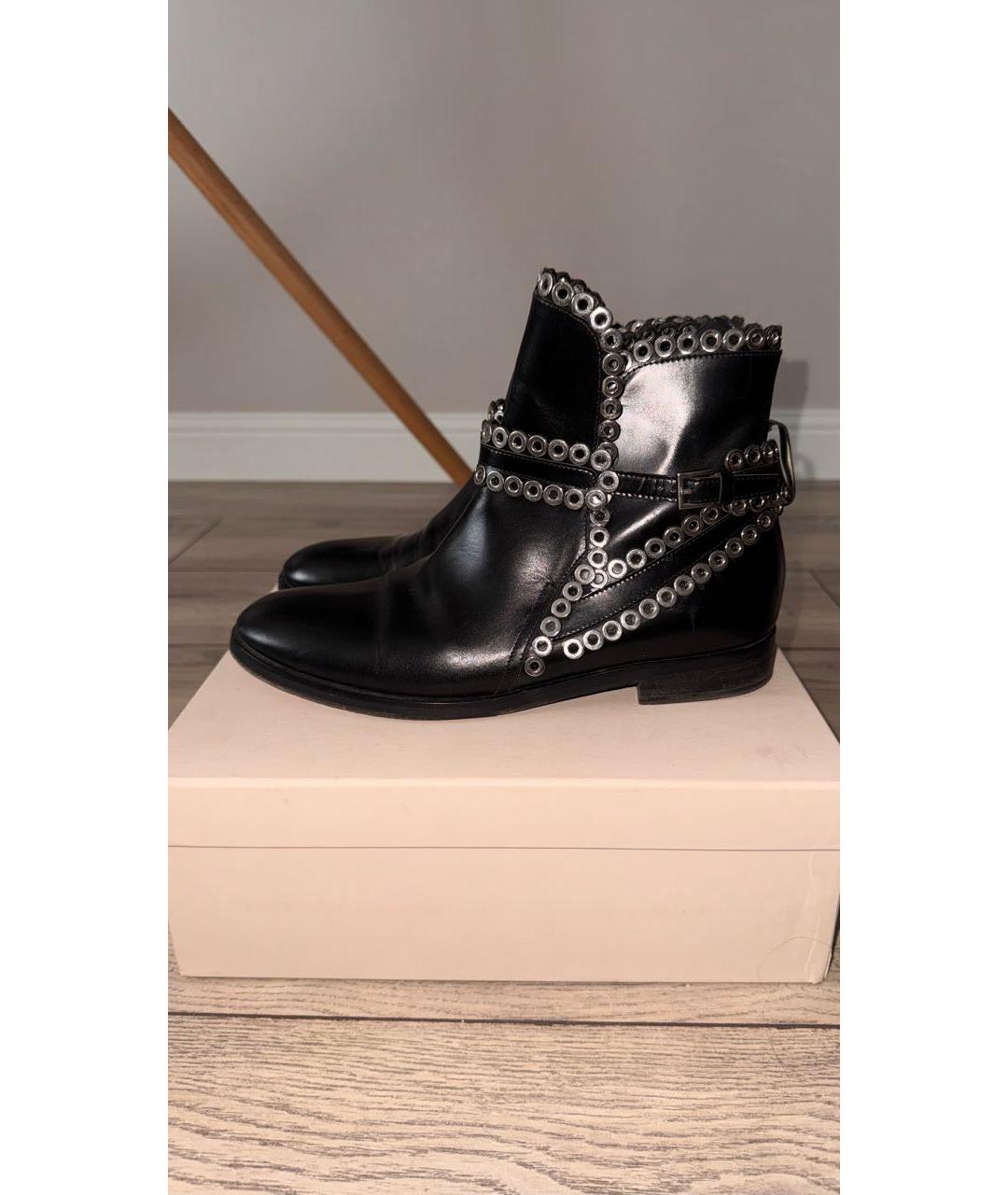 ALAIA Черные кожаные полусапоги, фото 3