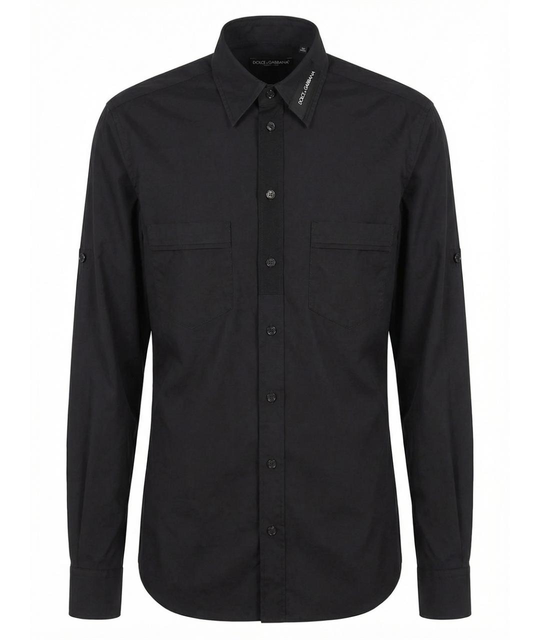 DOLCE&GABBANA Черная хлопко-полиэстеровая кэжуал рубашка, фото 1