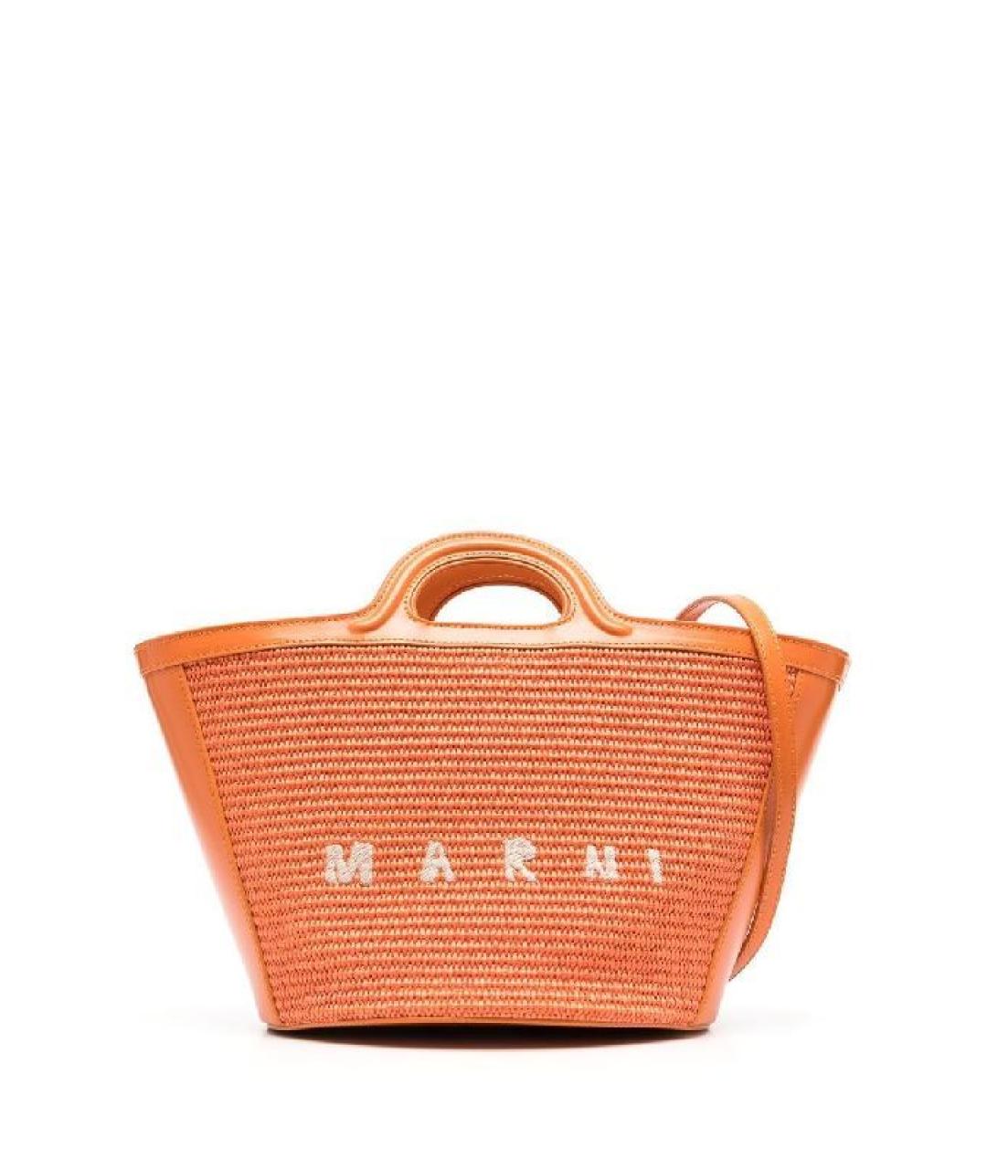 MARNI Оранжевая пелетеная сумка тоут, фото 1