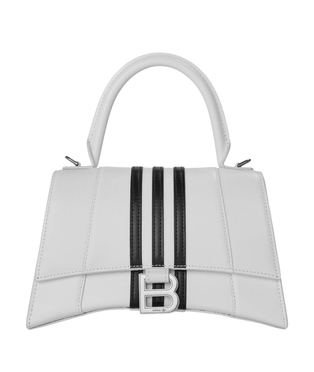 BALENCIAGA Белая кожаная сумка с короткими ручками, фото 1