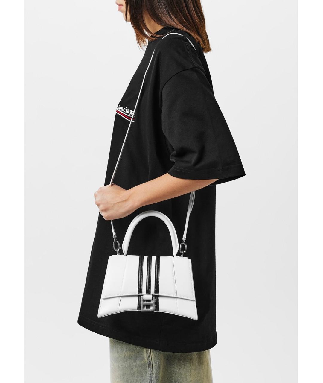 BALENCIAGA Белая кожаная сумка с короткими ручками, фото 7