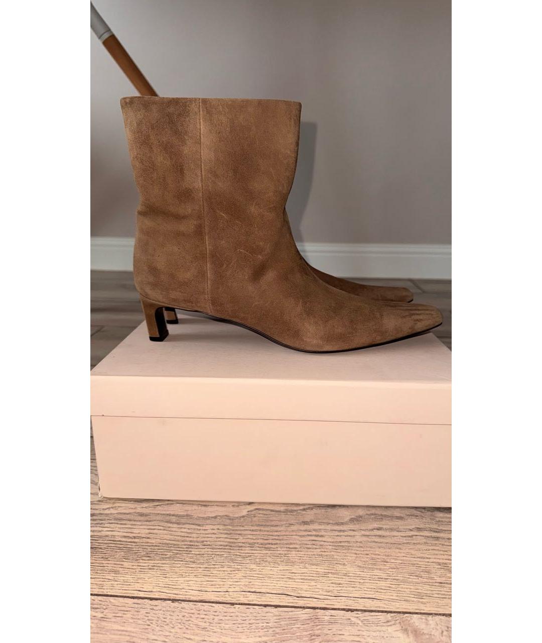 12 STOREEZ Бежевые замшевые полусапоги, фото 7