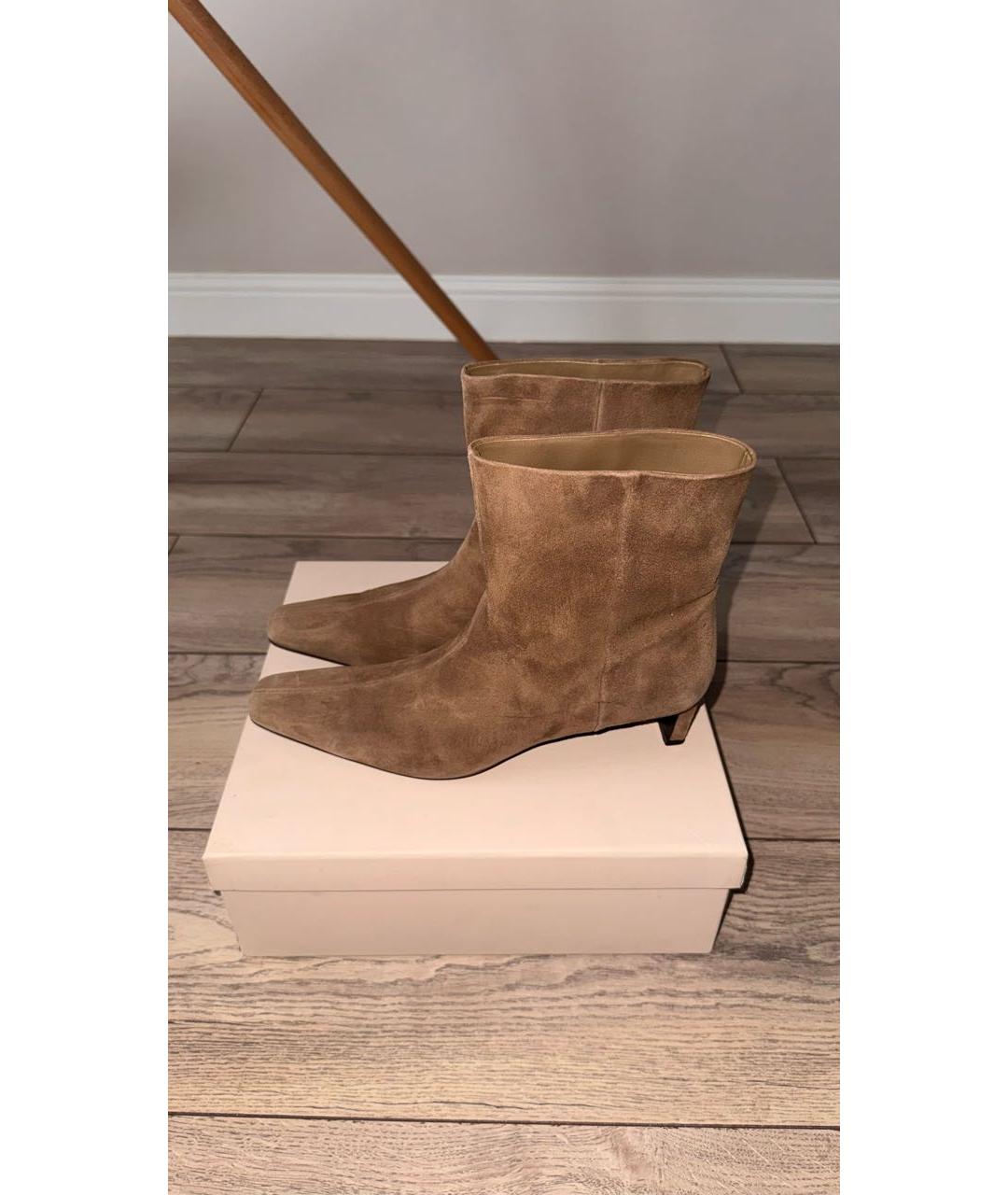 12 STOREEZ Бежевые замшевые полусапоги, фото 8