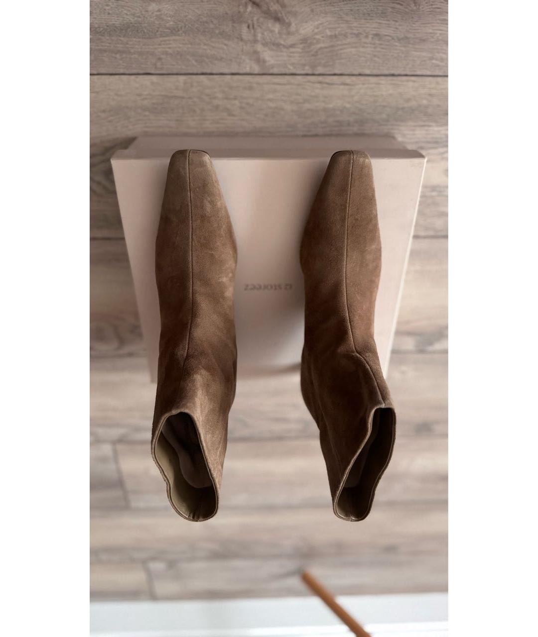 12 STOREEZ Бежевые замшевые полусапоги, фото 3