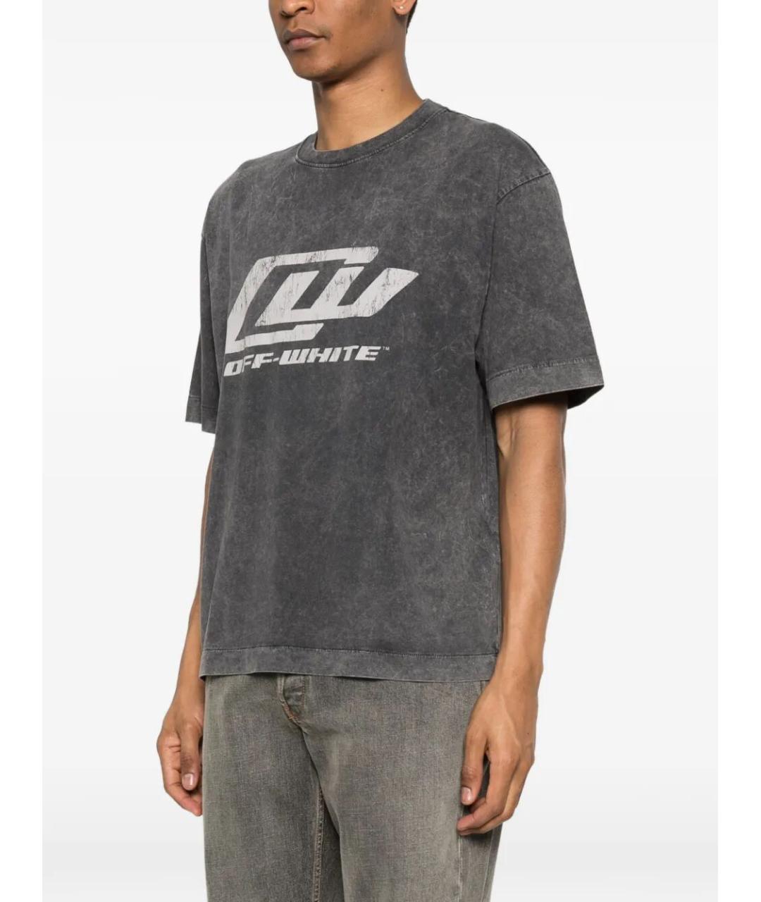 OFF-WHITE Черная хлопковая футболка, фото 5