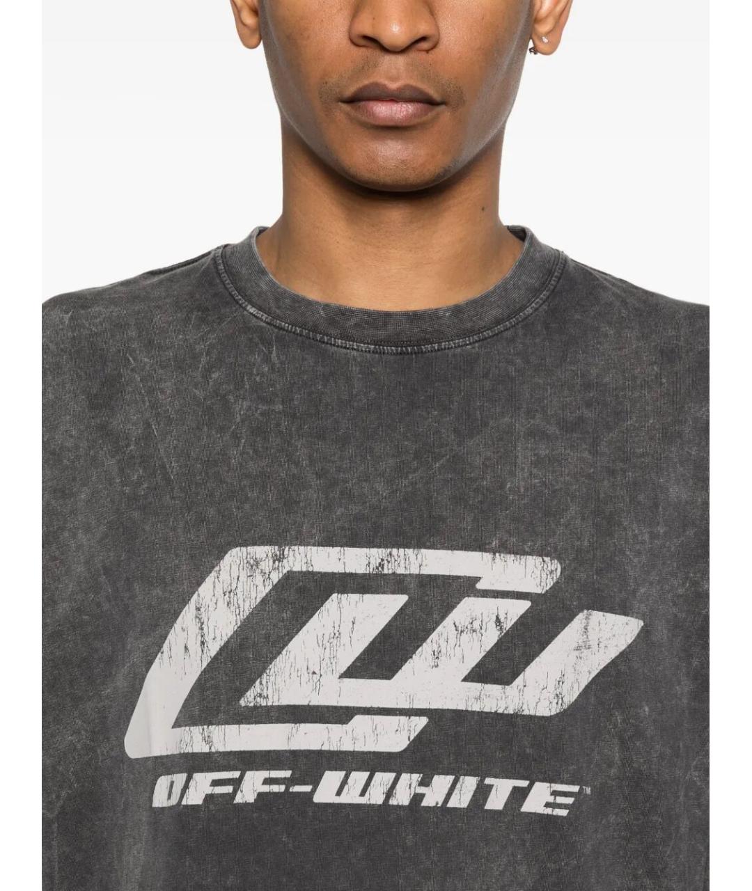 OFF-WHITE Черная хлопковая футболка, фото 4