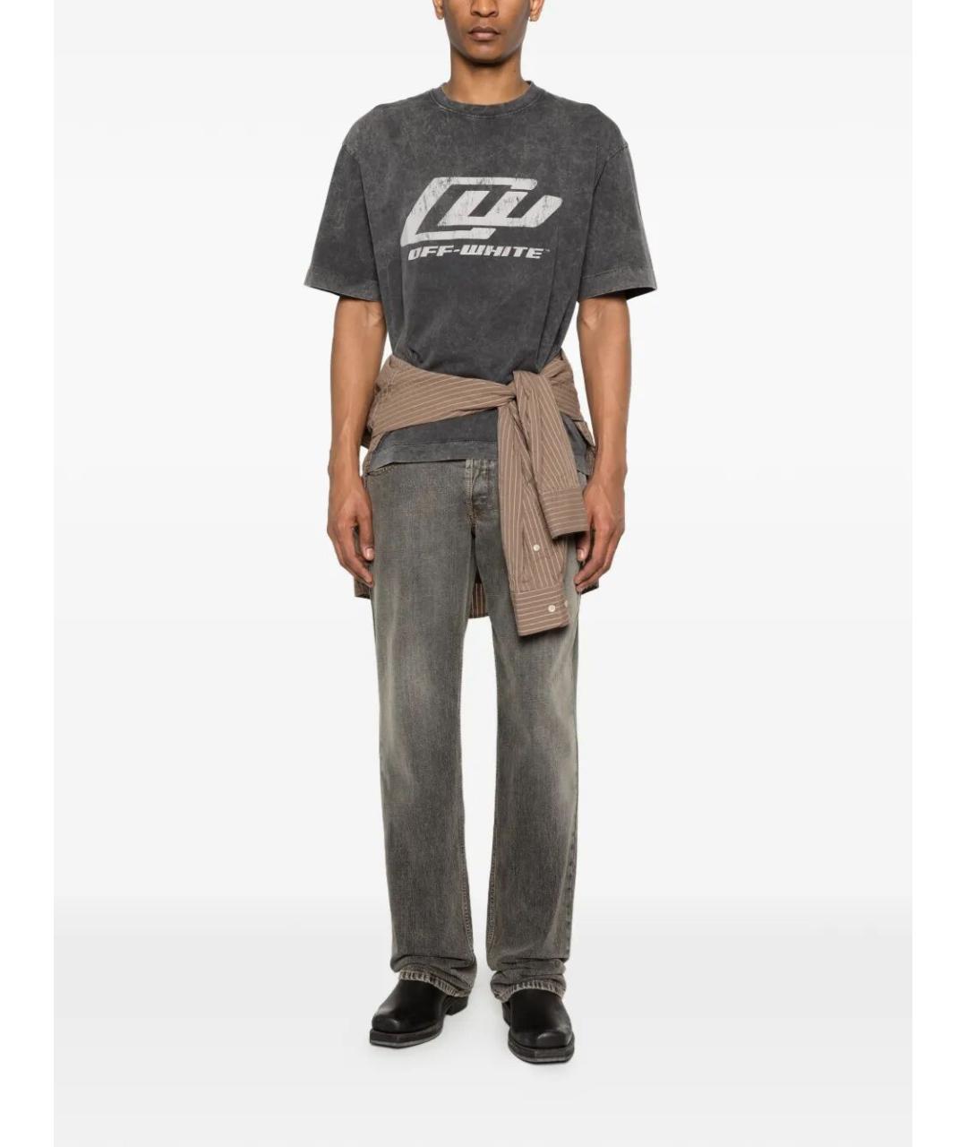 OFF-WHITE Черная хлопковая футболка, фото 2