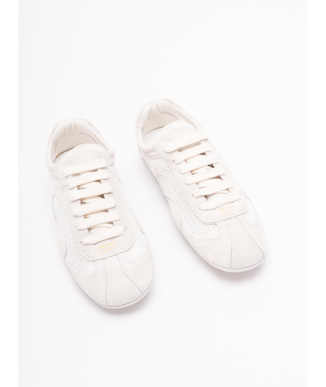 PRADA Белые кожаные кроссовки, фото 5