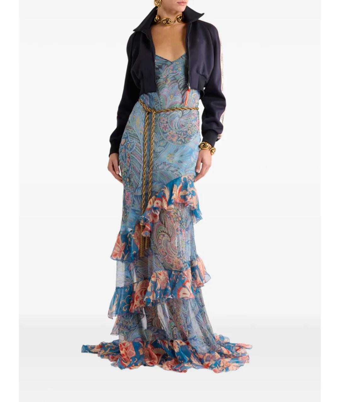 ETRO Мульти шелковое повседневное платье, фото 3