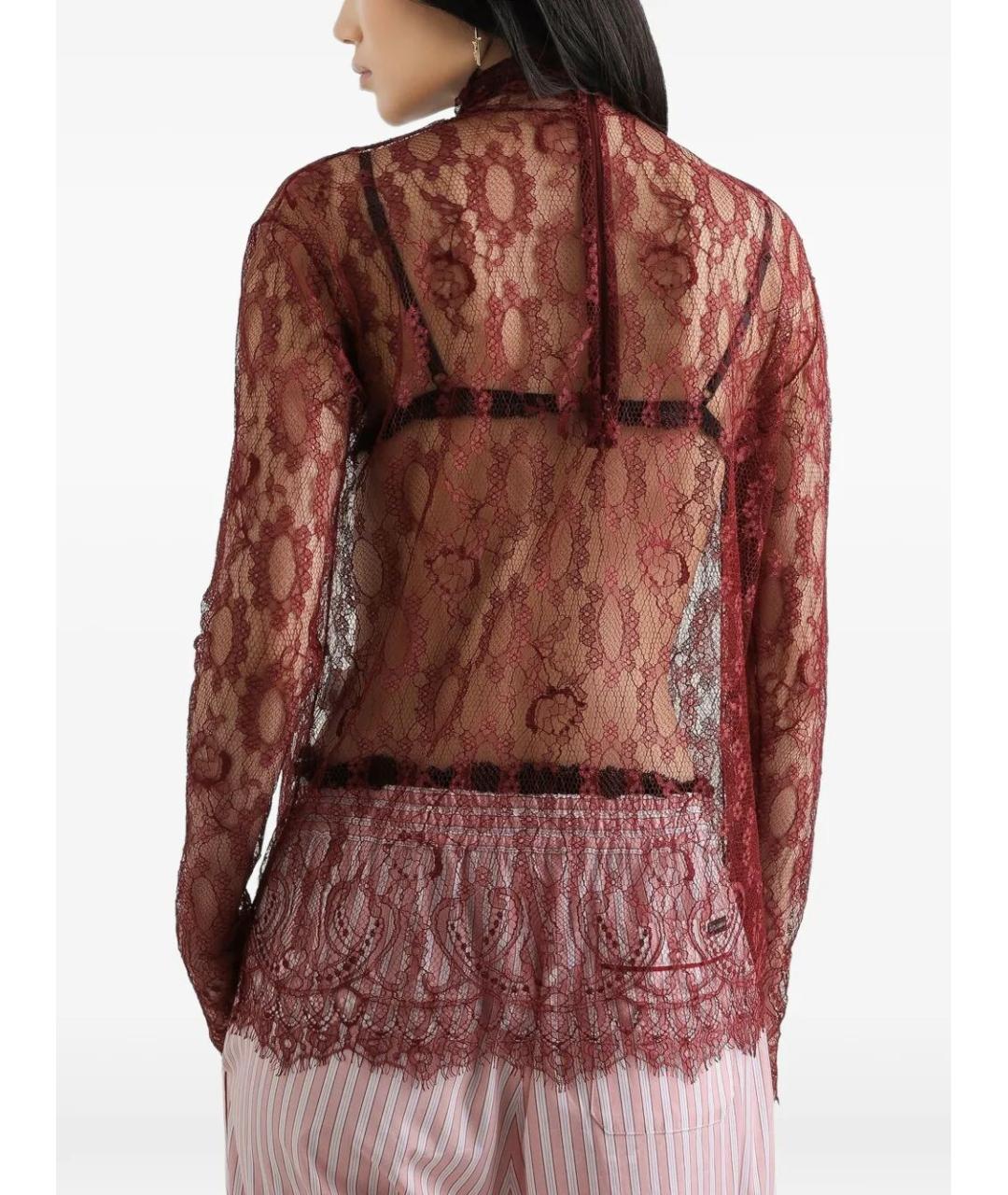 DOLCE&GABBANA Бордовая вискозная блузы, фото 4