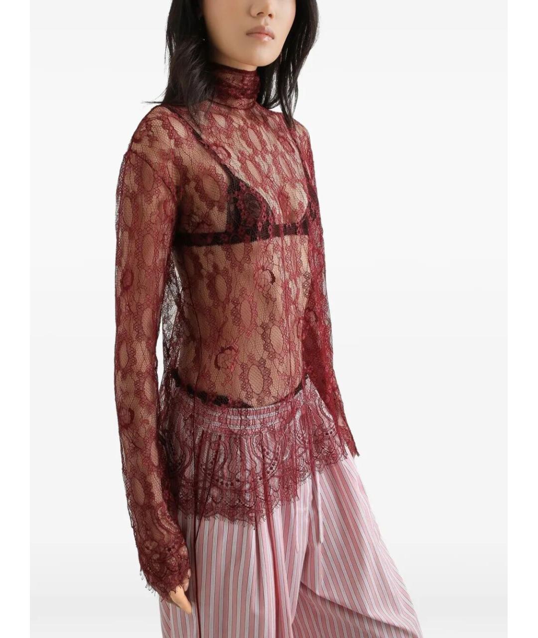 DOLCE&GABBANA Бордовая вискозная блузы, фото 3