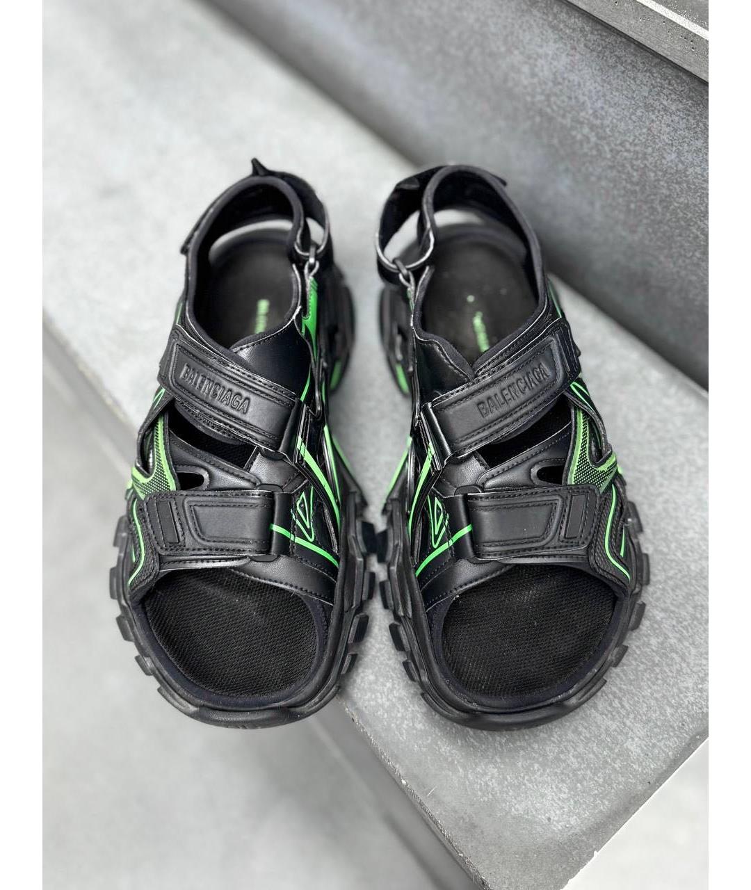 BALENCIAGA Черные кожаные сандалии, фото 2