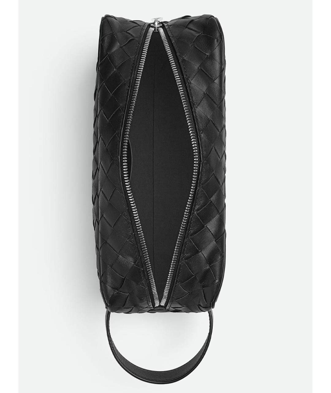 BOTTEGA VENETA Черная кожаная барсетка, фото 3