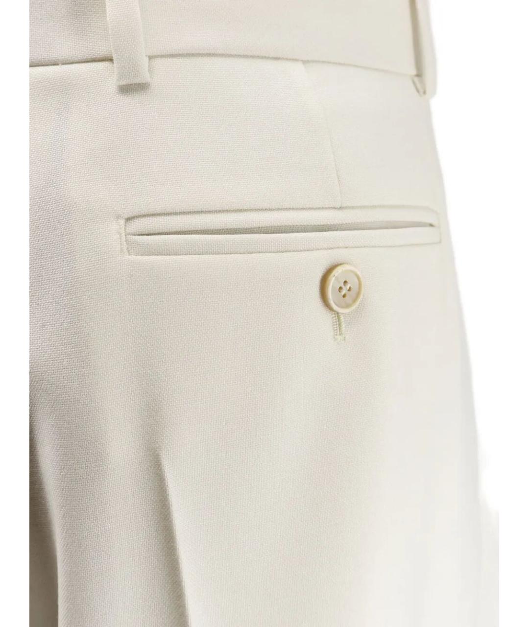 GIVENCHY Бежевые шерстяные прямые брюки, фото 3