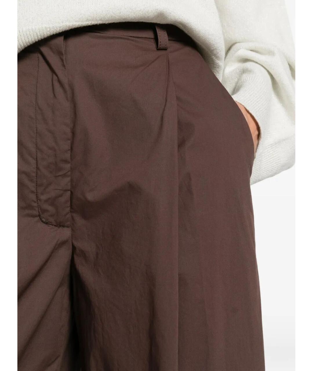 THELATEST Коричневые хлопковые брюки широкие, фото 3