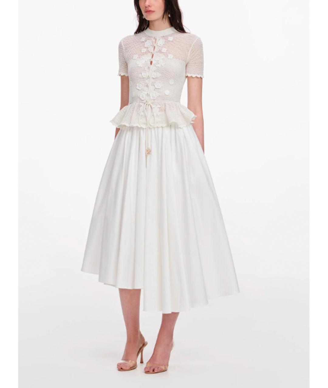 SELF-PORTRAIT Белая хлопковая блузы, фото 3