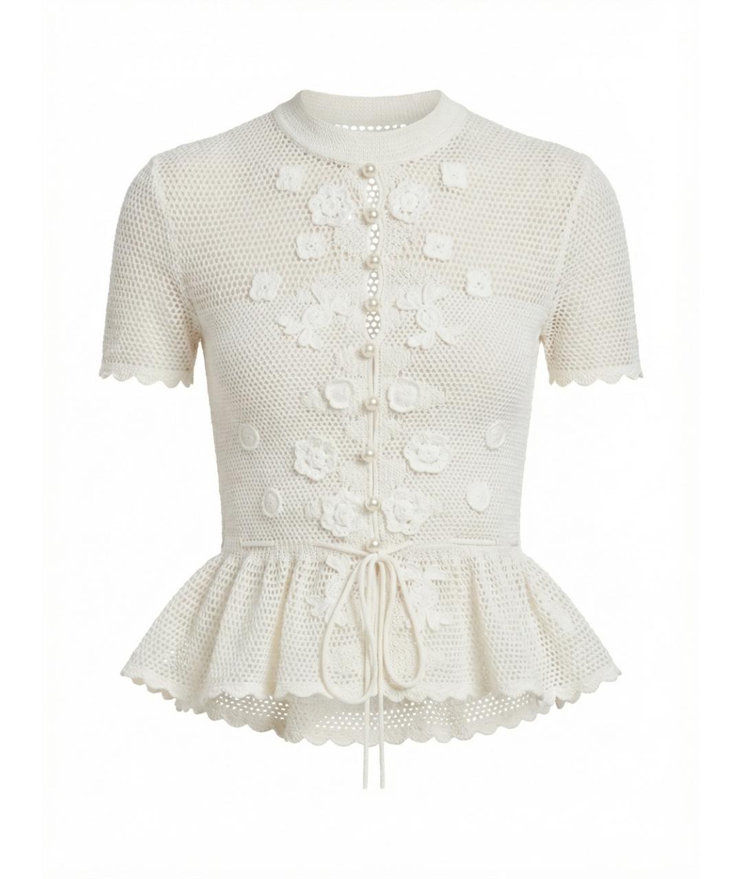 SELF-PORTRAIT Белая хлопковая блузы, фото 1