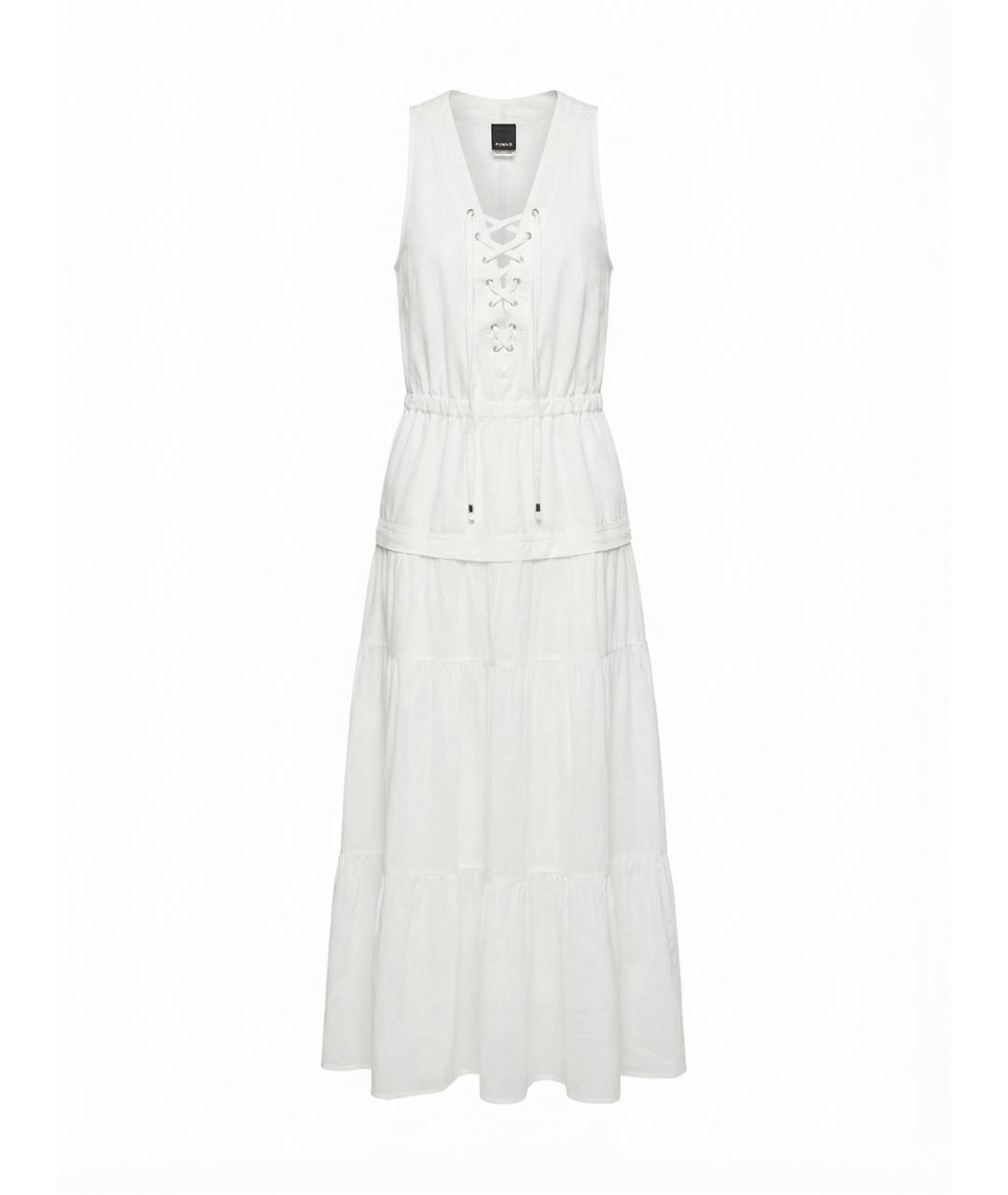 PINKO Белое хлопковое повседневное платье, фото 1