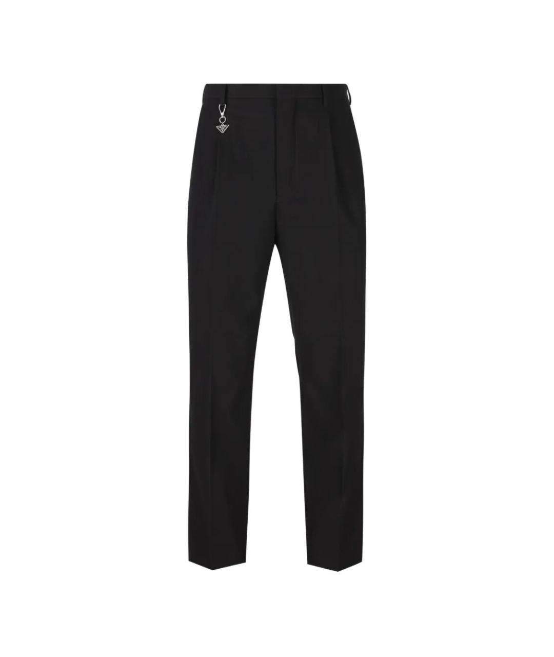 PRADA Черные хлопковые повседневные брюки, фото 1