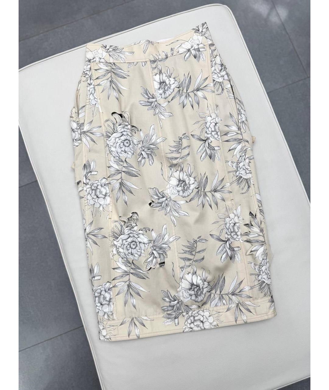 MAISON MARGIELA Бежевая хлопковая юбка миди, фото 2