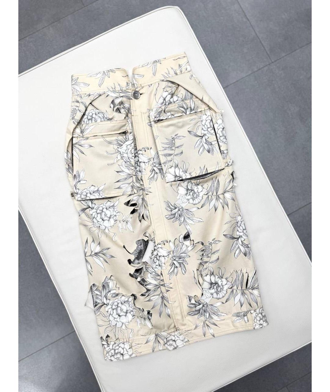 MAISON MARGIELA Бежевая хлопковая юбка миди, фото 8