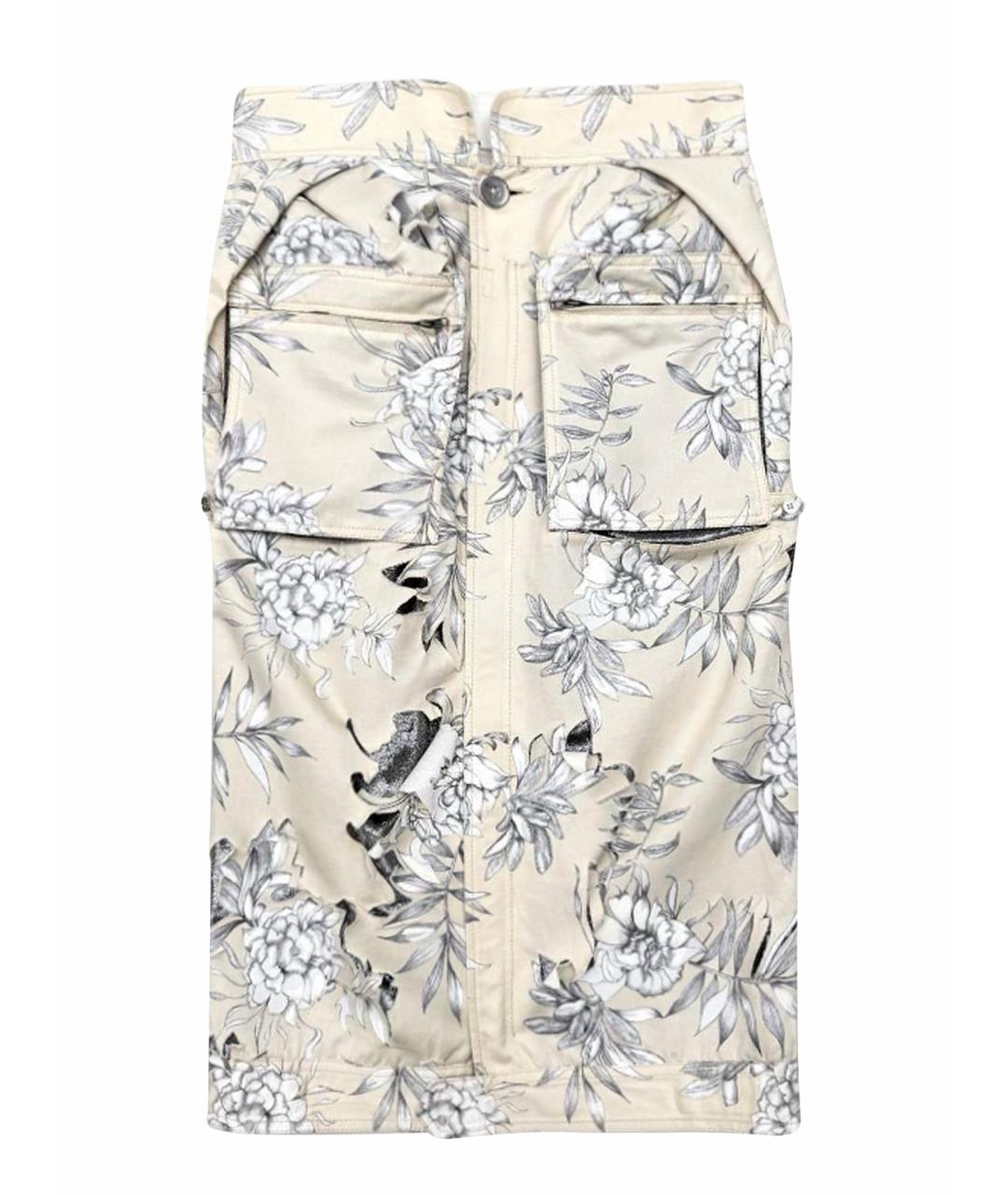 MAISON MARGIELA Бежевая хлопковая юбка миди, фото 1