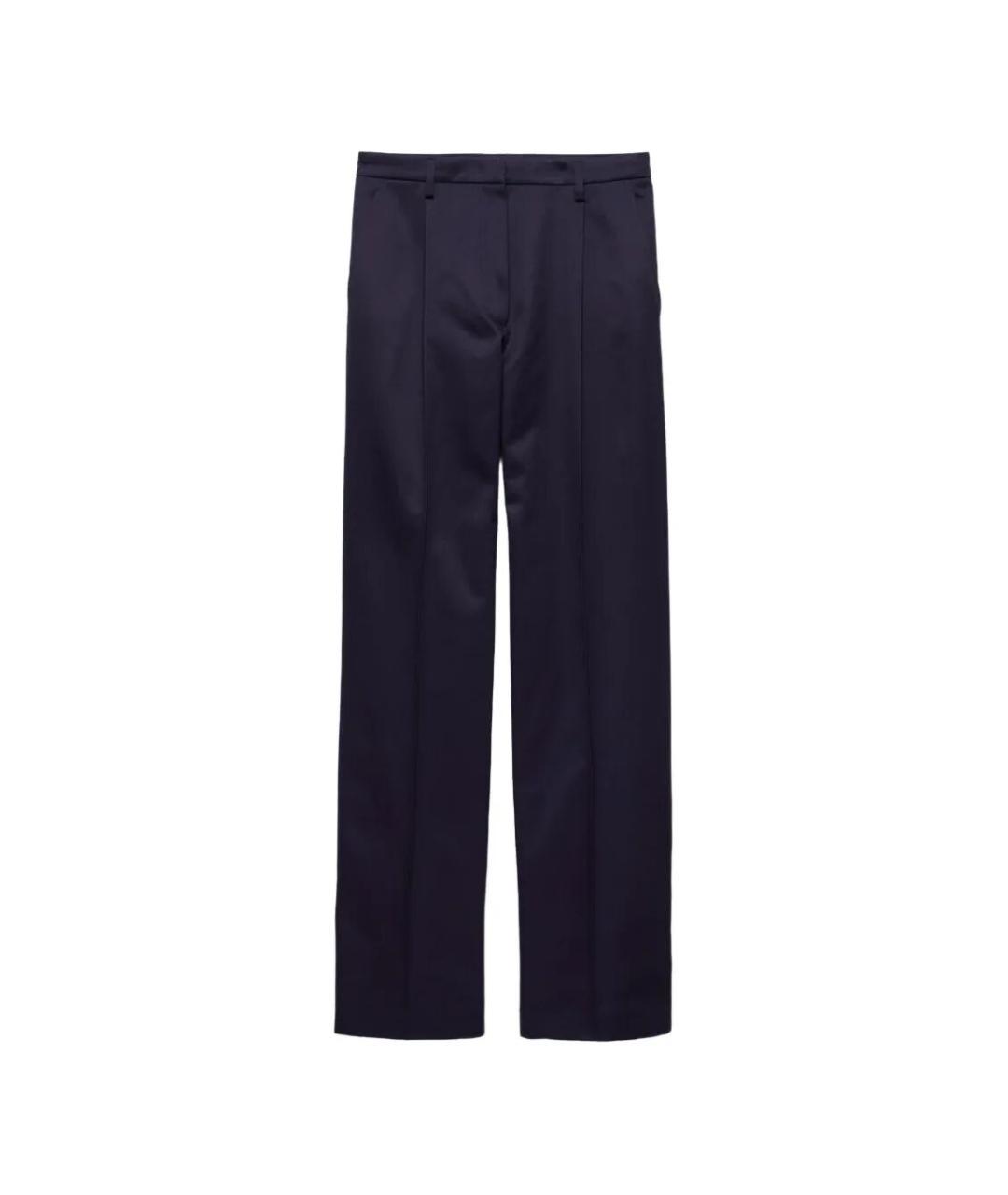 PRADA Темно-синие хлопковые брюки широкие, фото 1