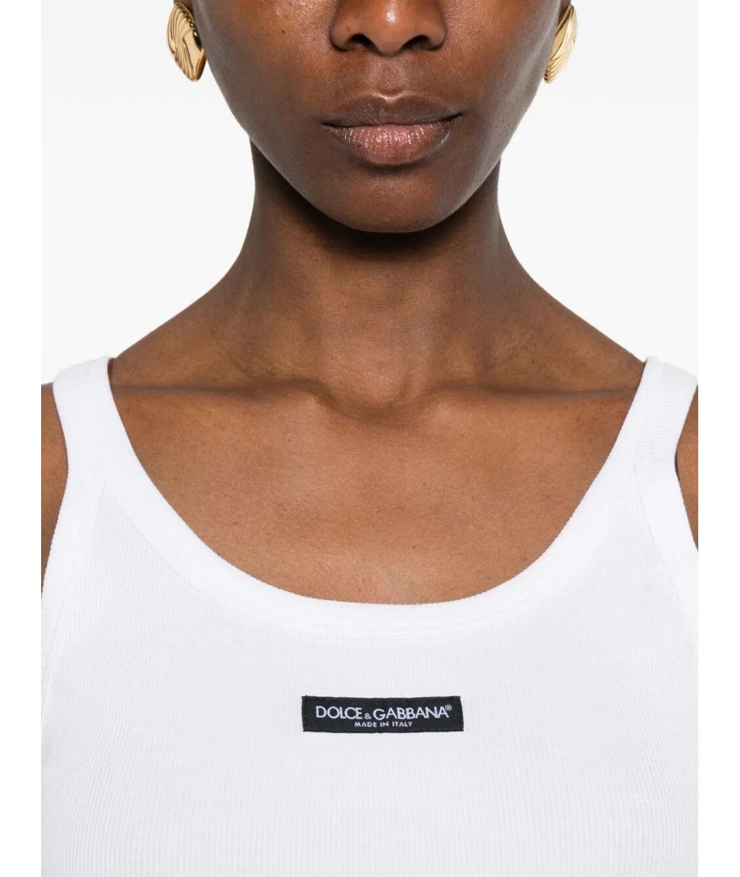 DOLCE&GABBANA Белая хлопковая майка, фото 3