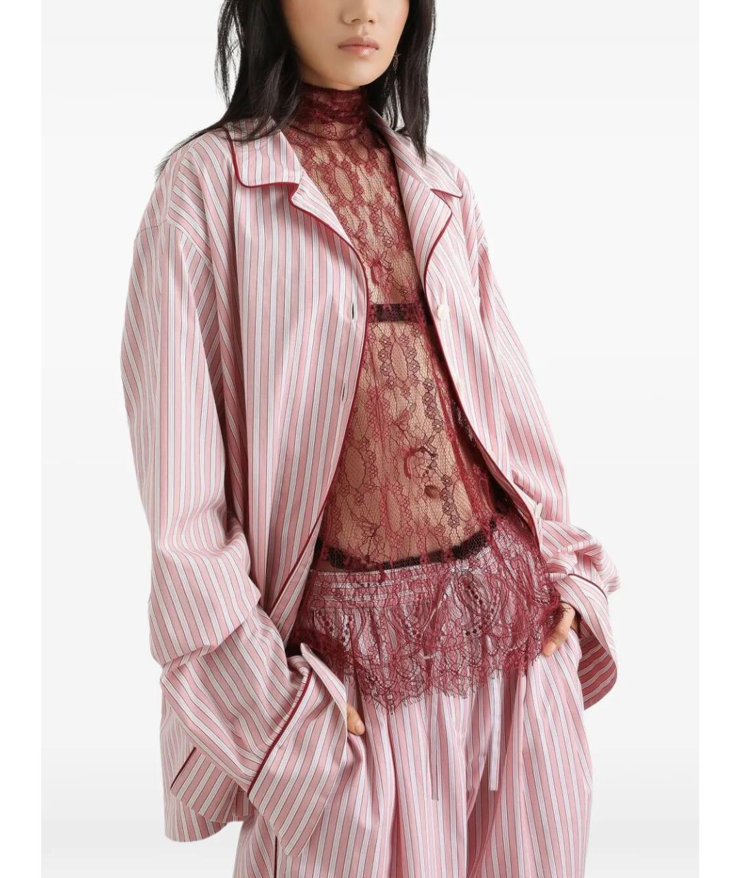 DOLCE&GABBANA Розовая хлопковая рубашка, фото 4