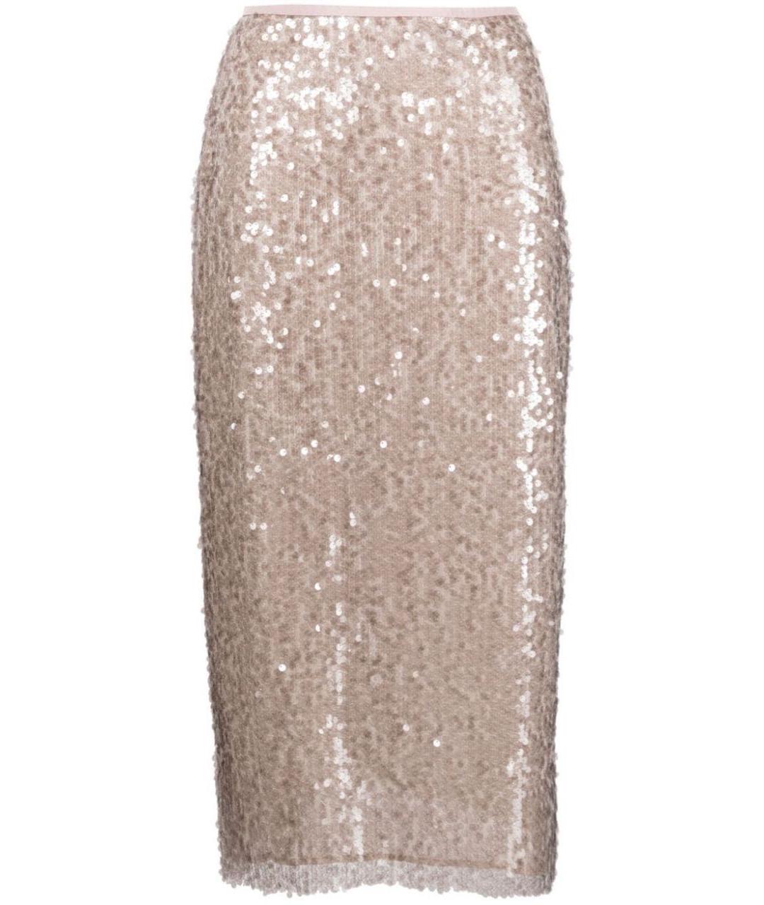 MSGM Бежевая юбка миди, фото 4