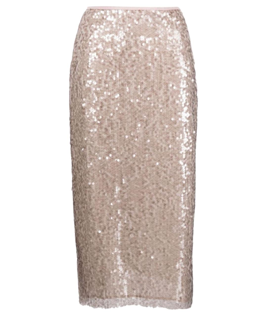 MSGM Бежевая юбка миди, фото 1