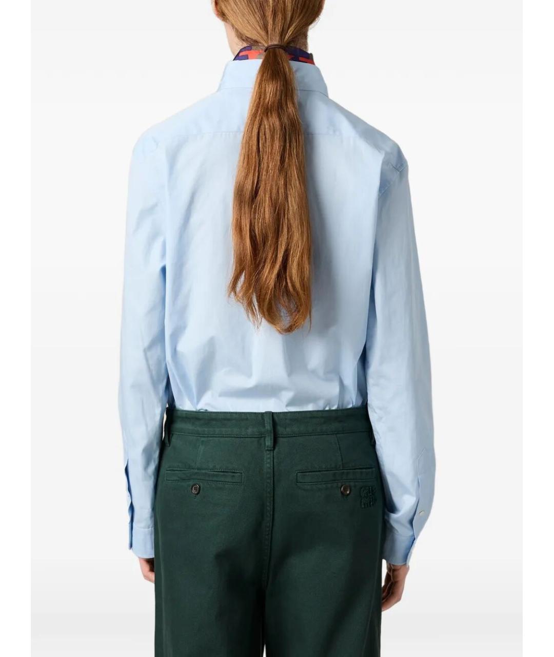 MIU MIU Голубая хлопковая рубашка, фото 4