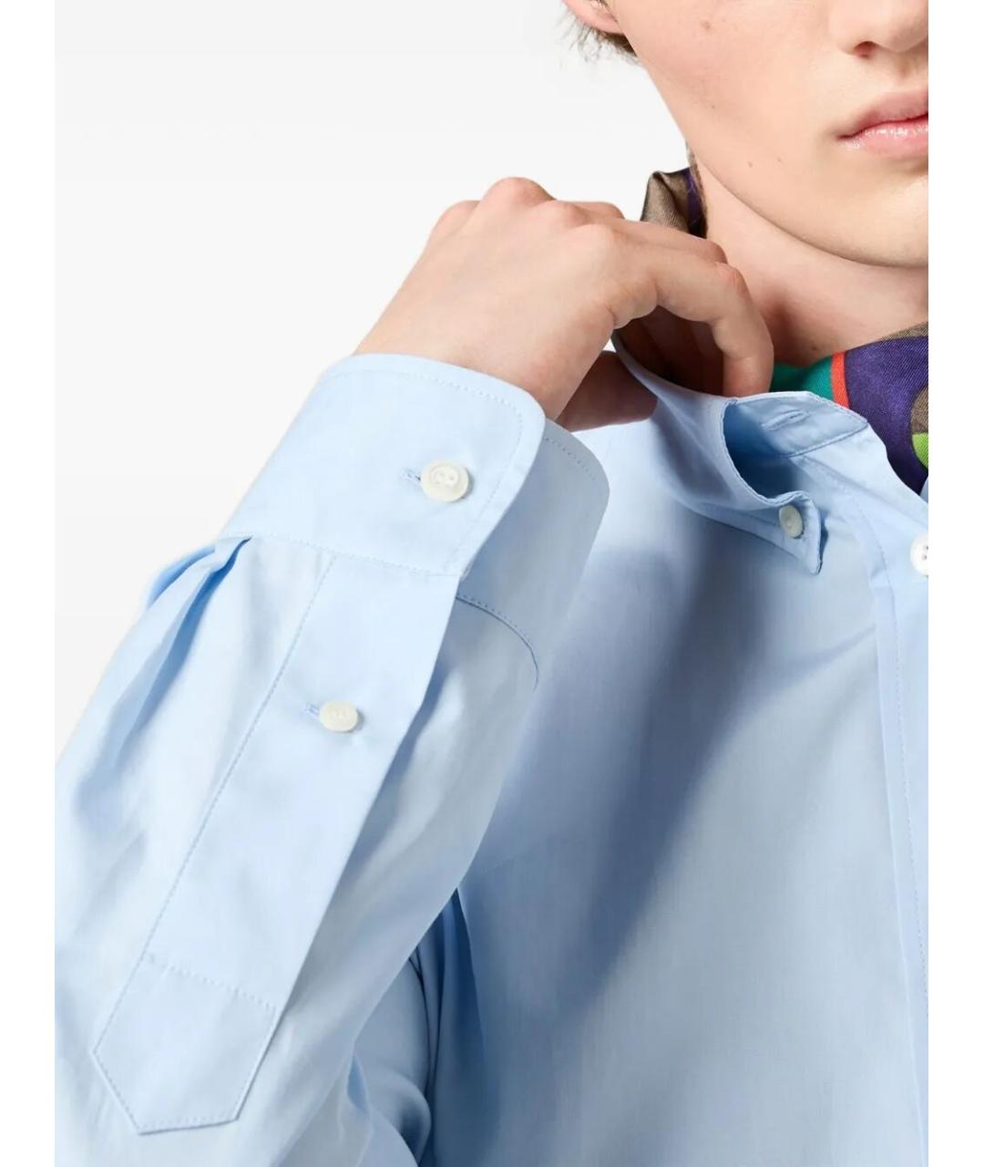 MIU MIU Голубая хлопковая рубашка, фото 3