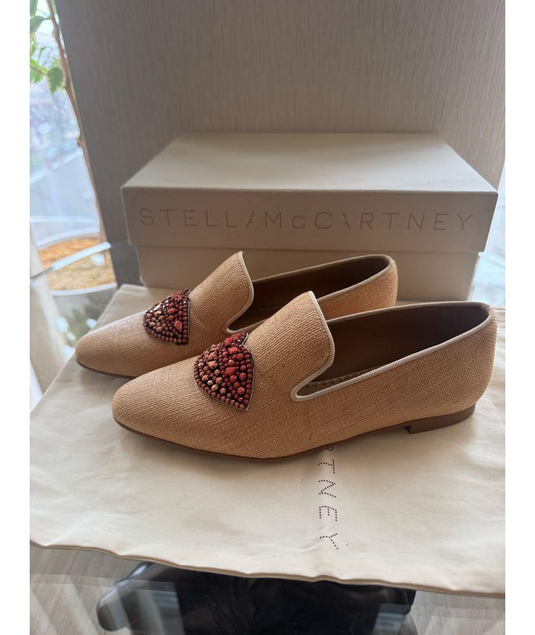 STELLA MCCARTNEY Бежевые текстильные лоферы, фото 6