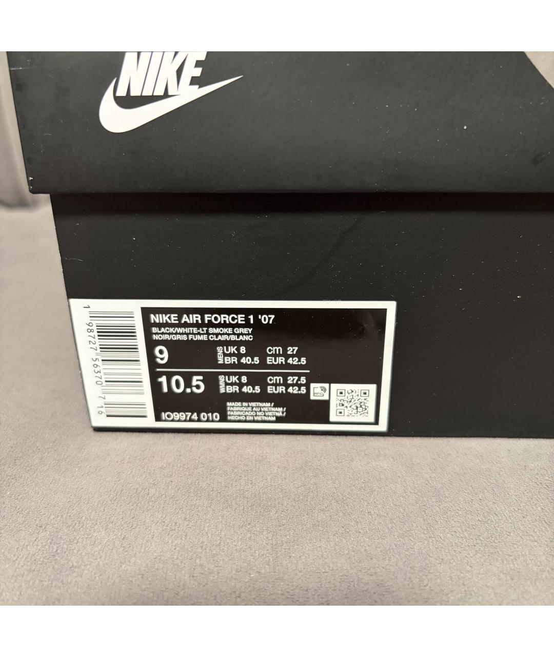 NIKE Черные низкие кроссовки / кеды из лакированной кожи, фото 8