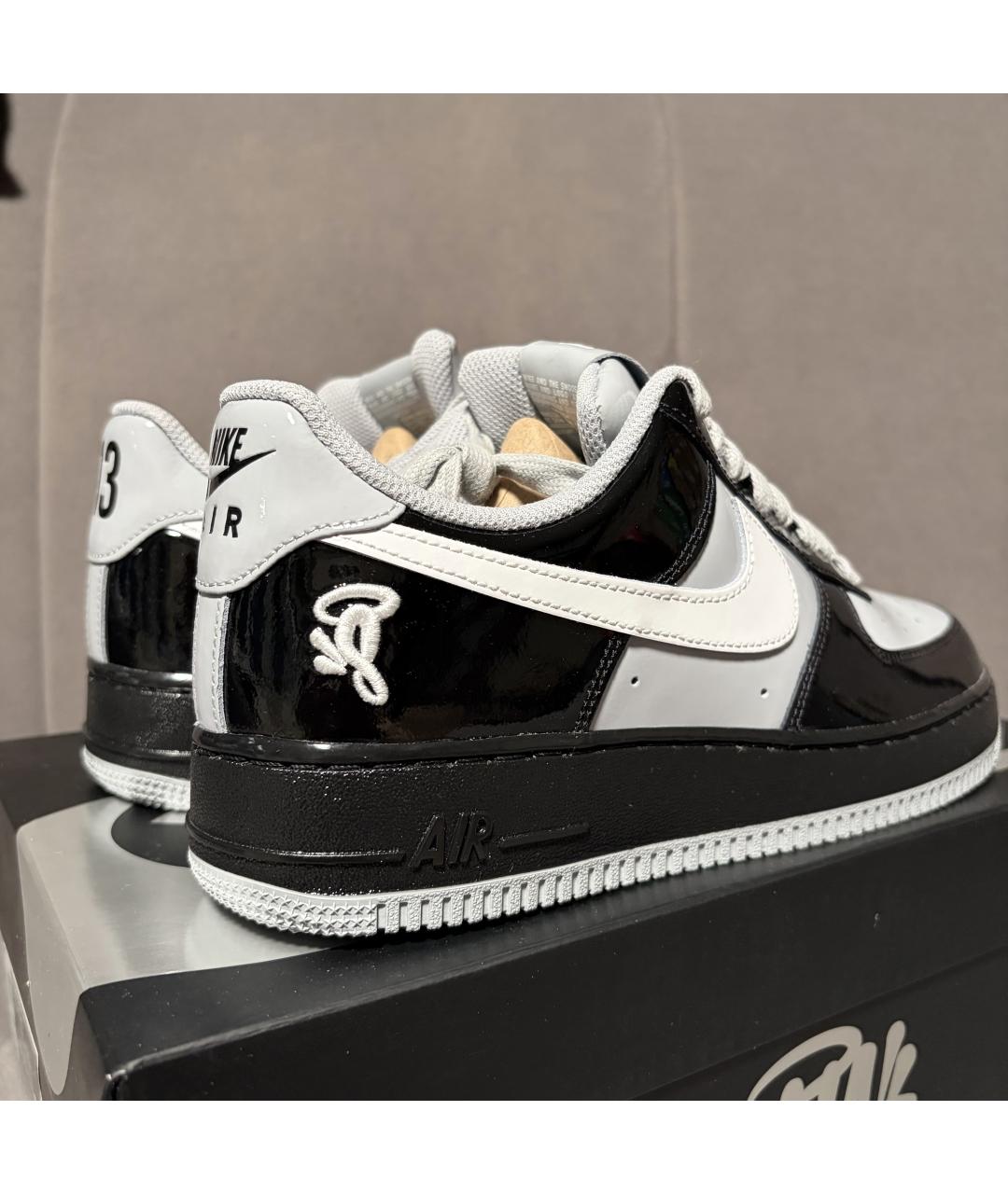 NIKE Черные низкие кроссовки / кеды из лакированной кожи, фото 6