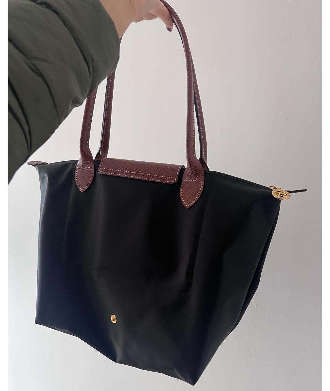 LONGCHAMP Черная тканевая сумка тоут, фото 7