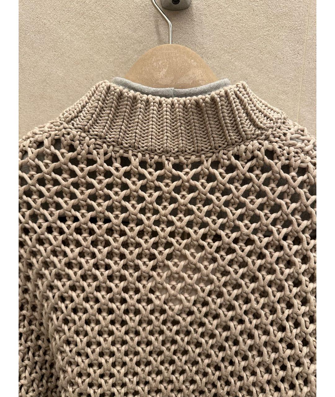 BRUNELLO CUCINELLI Бежевый хлопковый джемпер / свитер, фото 3