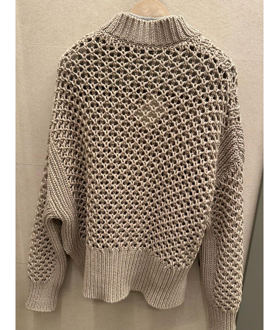 BRUNELLO CUCINELLI Бежевый хлопковый джемпер / свитер, фото 2