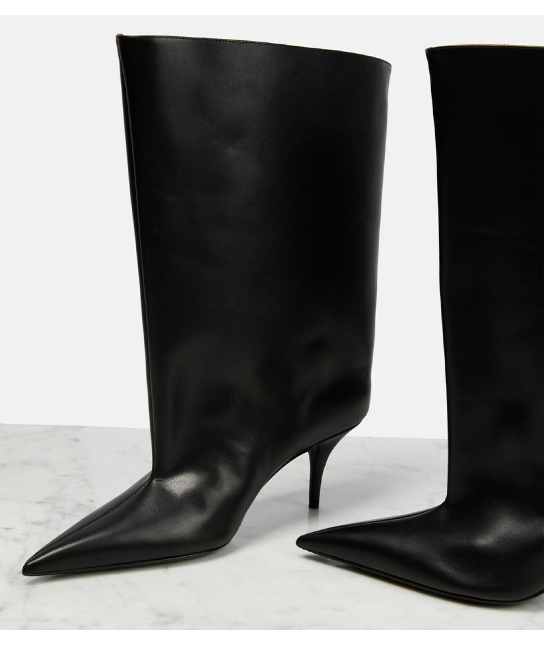 BALENCIAGA Черные кожаные ботильоны, фото 4