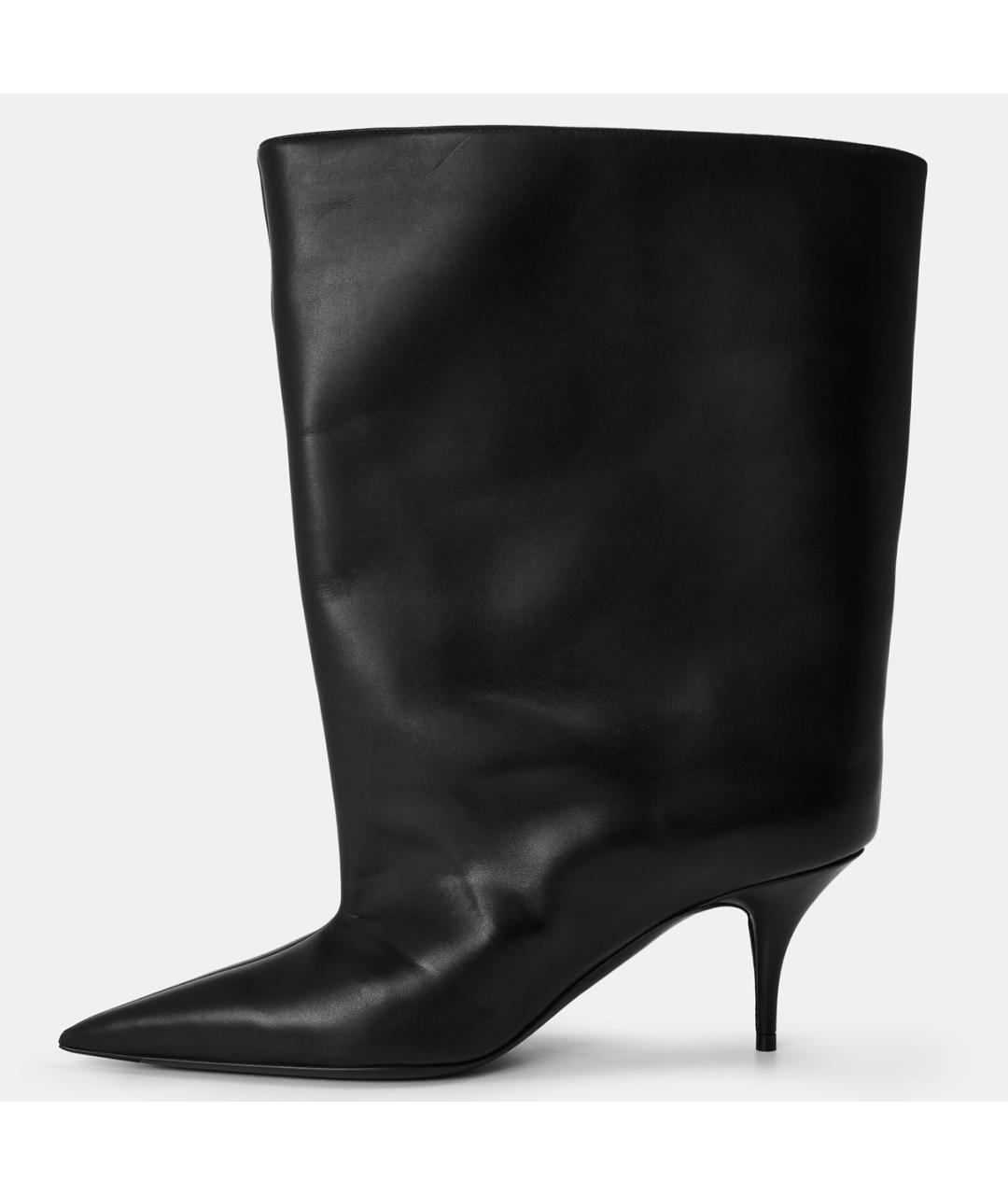 BALENCIAGA Черные кожаные ботильоны, фото 2