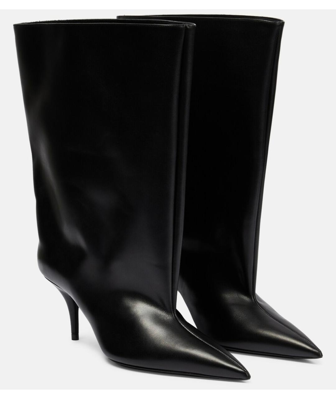 BALENCIAGA Черные кожаные ботильоны, фото 3